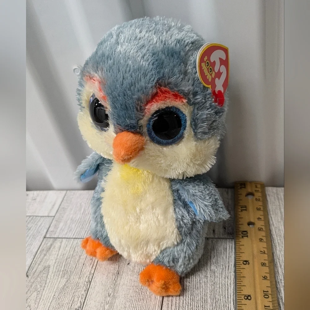 Ty fisher Plush Penguin Toy - Gray and Orange